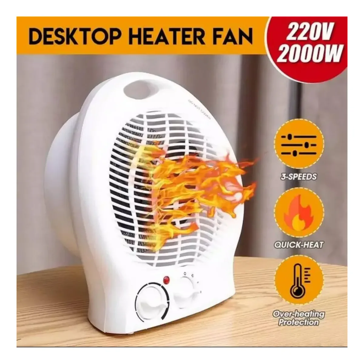 2 speed fan heater 2000 watt – photo 3