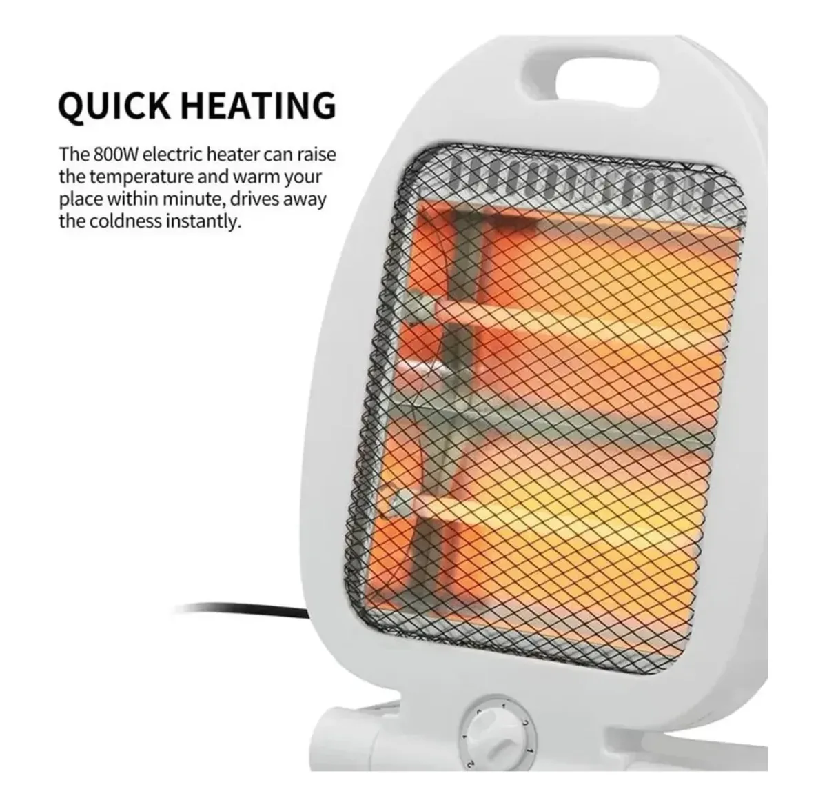 Foldable electric room heater with safety switch – photo 3