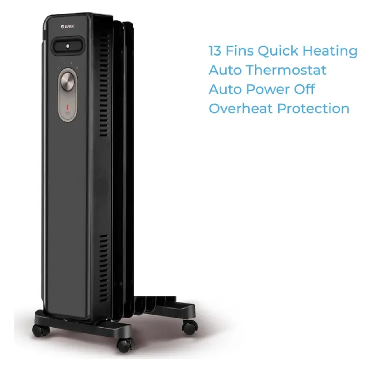 Gree GEH22-2200G oil filled heater 13 fins black