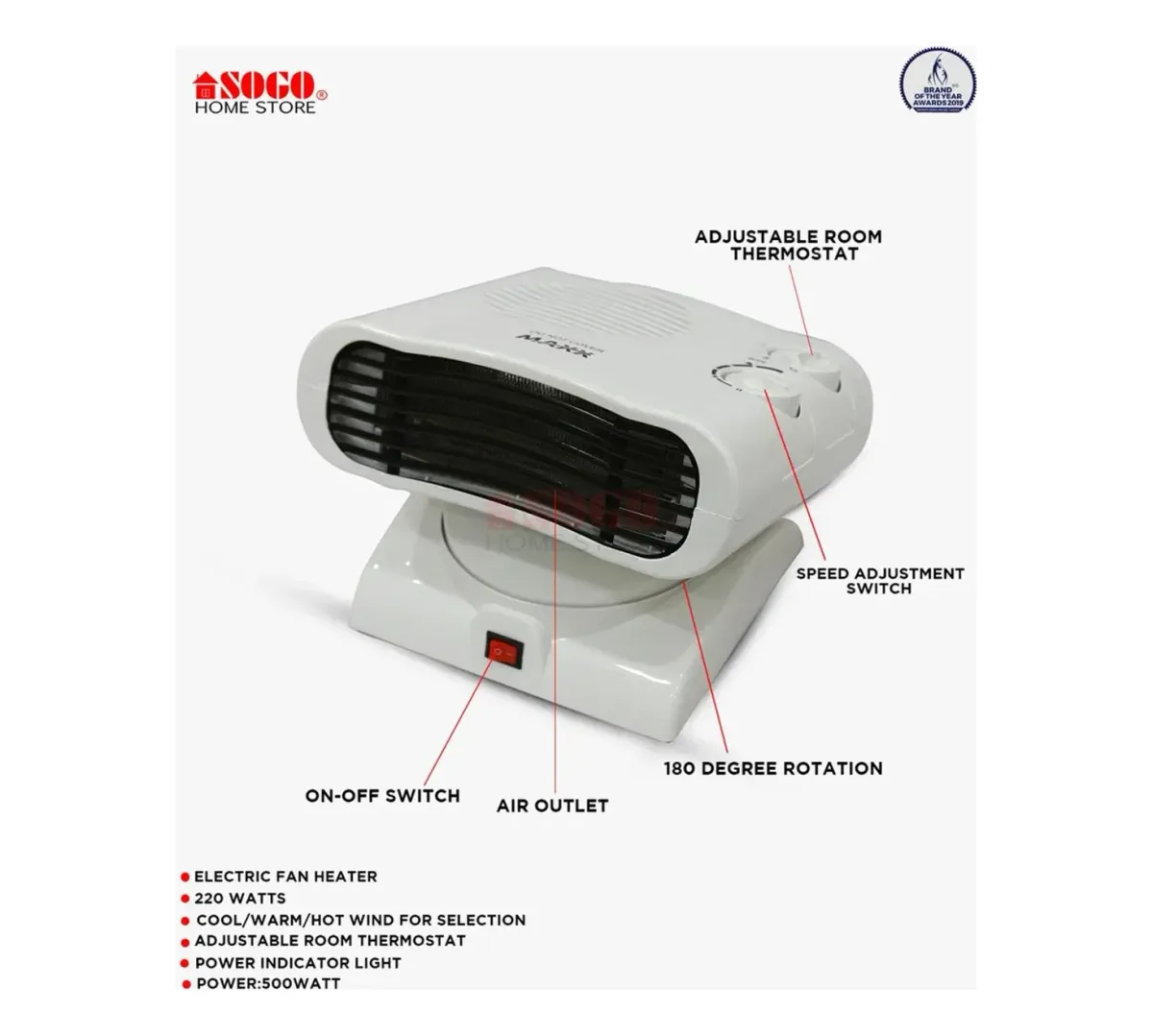 Maxx MX-112 electric fan heater – photo 3