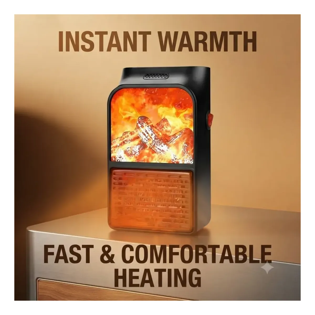 Mini flame plug in heater 900 watt – photo 5